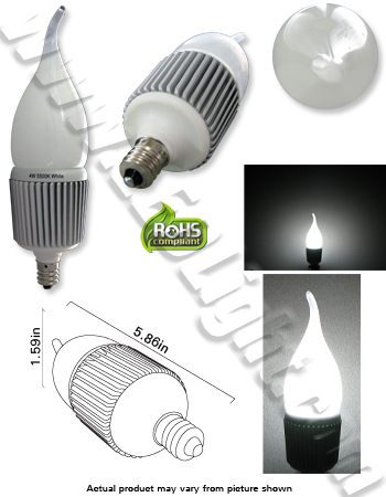 LED Candle Dimmable 3.5 Watt E12 Bulb product 84574