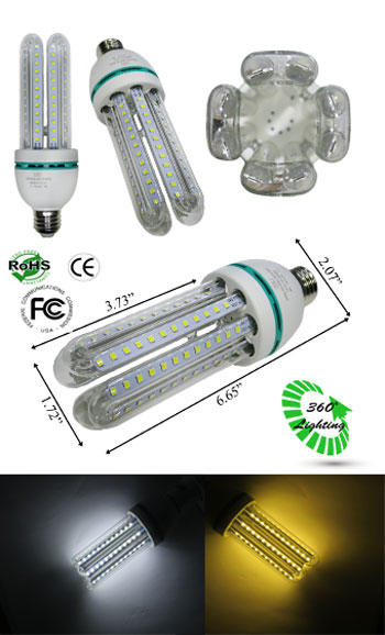 L.E.D. Bulb 16 Watt CFL Style 86-265 VAC E27