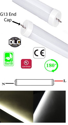 LED T8 4 Foot 18W Type A B DLC 100 277VAC G13 Household LEDLight