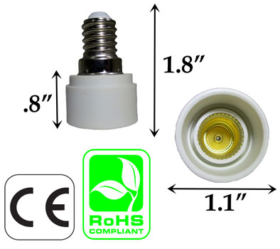 E14 male to E14 female Extender Converter