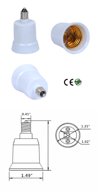 E11 male to E26 female Converter	Version A