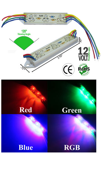 Water Proof Module Rectangular RGB Common Anode 12 Volt AC/DC NCNR product 84953