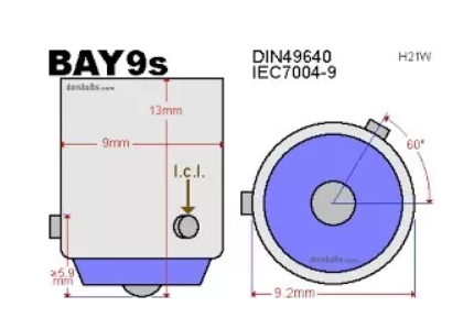 Minature Bulb BAY9S Base 5 SMD 12 Volt DC T3 1/4 - Automotive - LEDLight