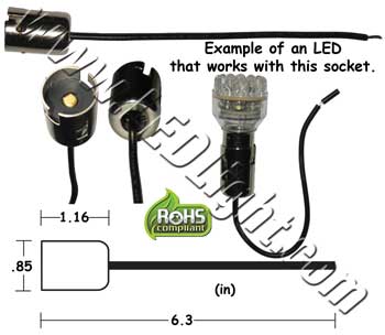 BA15S for 1129 or 1156 Socket with pigtail wire product 85675