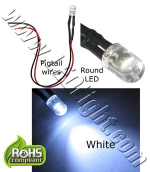 LED with 15 cm of wire (Pair)