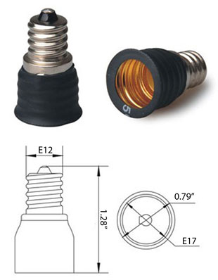 E12 male to E17 female Converter Adapter