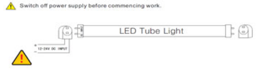 T8 Tube 2 Foot 12-36V AC or DC G13 Power on One End NCNRNW