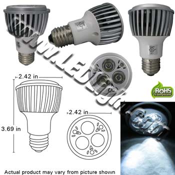 PAR20 9 Watt High Power LED 85-260 VAC 30 Degree E26