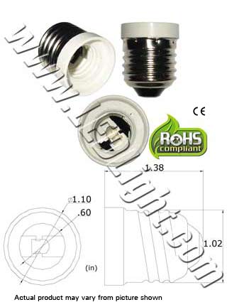 E26 male to E17 female Converter Adapter product 86774