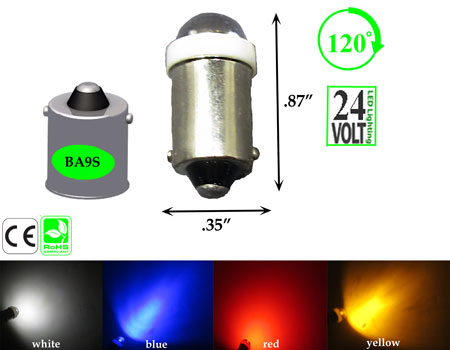 Miniature Bulb BA9S Base Short Round 24 Volts DC