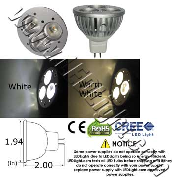 MR16 3x1.2 Watt LED Lights 12 Volt AC/DC product 86797