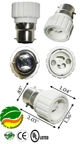 B22 male to GU10 female Adapter Converter Socket