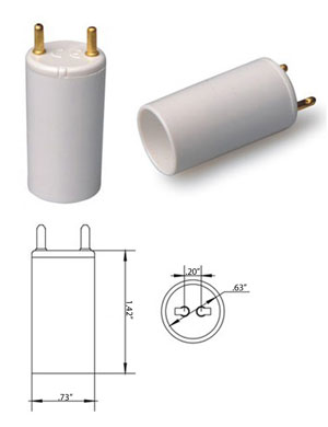 T8 T12 G13 male T5 bi-pin female Converter Adapter 28 Watt (Pair) 