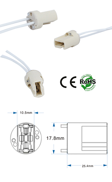 G9 female Ceramic Socket with wires