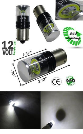 S25 6 Watt MCOB 12 Volt DC L.E.D. Bulb 360 Degree Automotive - LEDLight