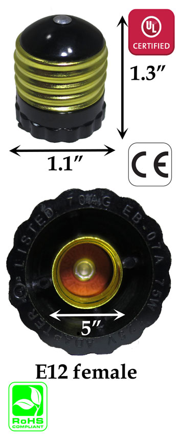 E26-E27 male to E12 female Converter