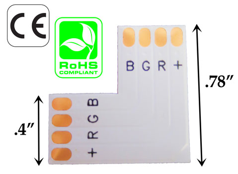 Connector 10mm 4 Conductor 2 Way Solder Less PCB	