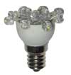 E12 Low Profile 12 LEDs Light Bulb 120V A.C.