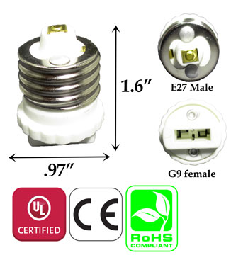 E27 Male To G9 Female Converter Adapter Ceramic
