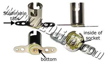 BA9S Female Socket Miniature with Solderable Tabs product 89678