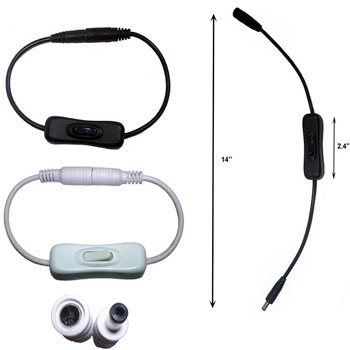 Switch with 5.5mm/2.1mm Round female and male Plug product 89759