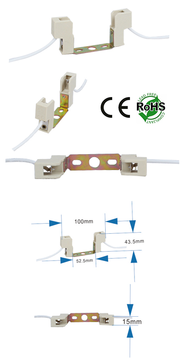 R7S female 78mm socket with wires