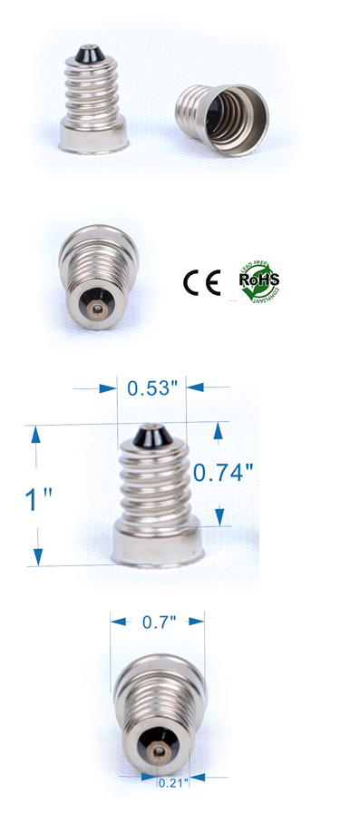 E14 male Solder-able Copper Base Cap