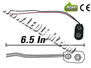 9V Battery Connector Harness Female with Red and Black Wires product 48565