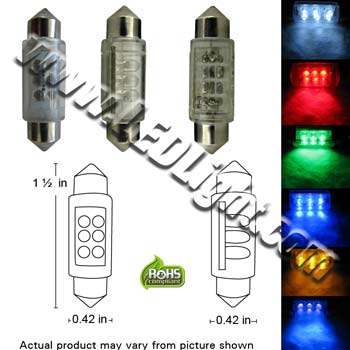 Festoon Ultra Bright 6 LED 1 1/2 Inches / 36mm