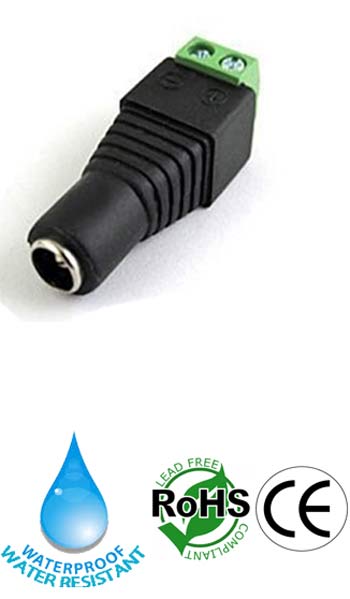 Female 5.5mm x 2.1mm DC Water Resistant Connector