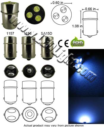 G18 Three 1/2 Watt High Power LEDs 12V