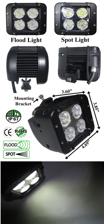 LED Bar 40 Watt 2 Row 10W 10-30 VDC IP67