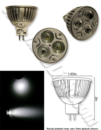 MR16 4 Watt LED High Power 12V AC-DC 60 Deg G5.3