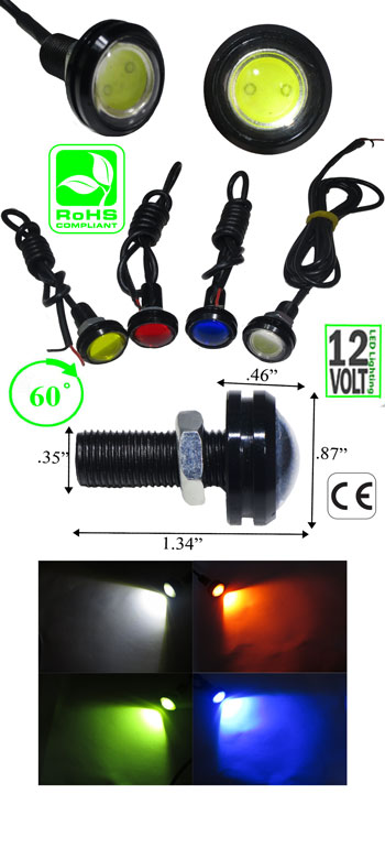 3 Watt LED Indicator Panel Mount 12VDC Dimmable product 95456