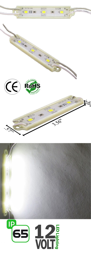 Module 3 LED 5630 0.72 Watt 12 Volt DC IP65 NCNR