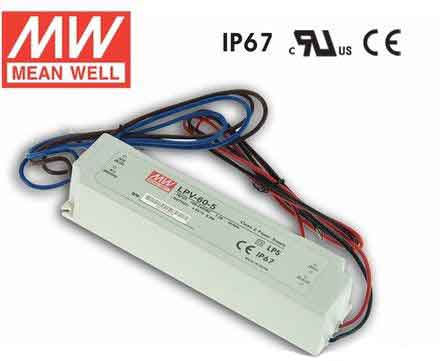 Power Supply 60 Watt 12VDC Water proof 96-264VAC