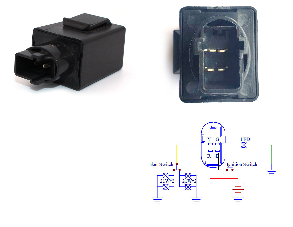 Flasher LED 12V DC 65W 4 Pin Compatible with 38301-MEW-921