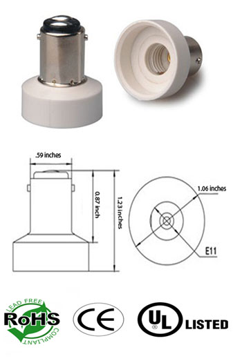 BA15D Male To E11 Female Converter Adapter