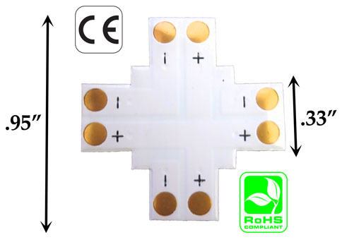 Connector 8mm 2 Conductor 4 Way Solder Less PCB	