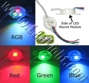 Water Proof Module Round RGB Common Anode 12 Volt AC/DC NCNR