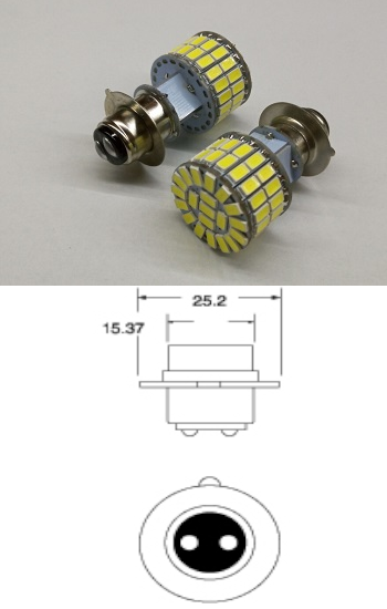 P15D-25-1 LED 6 Volt Dual Beam 60 SMD - Automotive - LEDLight