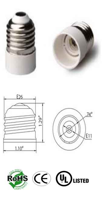 E27 male To E11 female Converter