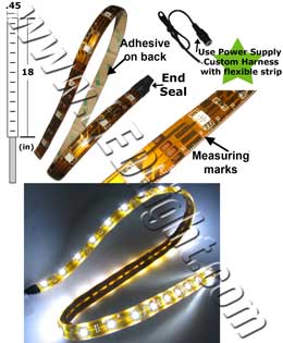 Flexible 5050 SMD LED Light 18 Inches .5 Meter Low Voltage 12 Volt DC