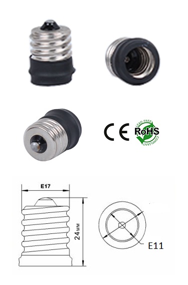 E17 male to E10 female converter