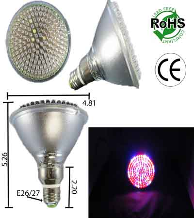 Par38 LED Grow Light 8 Watt 120 VAC E27 15 Degree