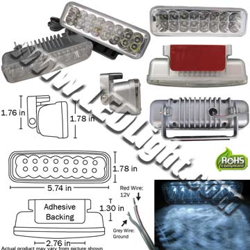 16 LED Driving Light 1 Pair 12 Volt DC 