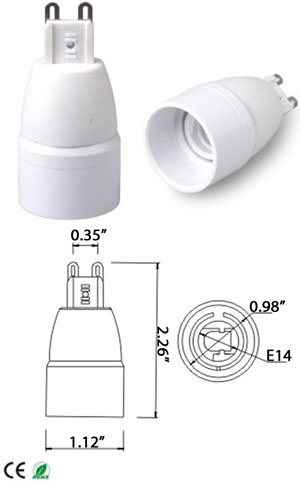 6x G9 To Small Edison Screw SES E14 Light Bulb Adaptor Lamp Socket Converter 