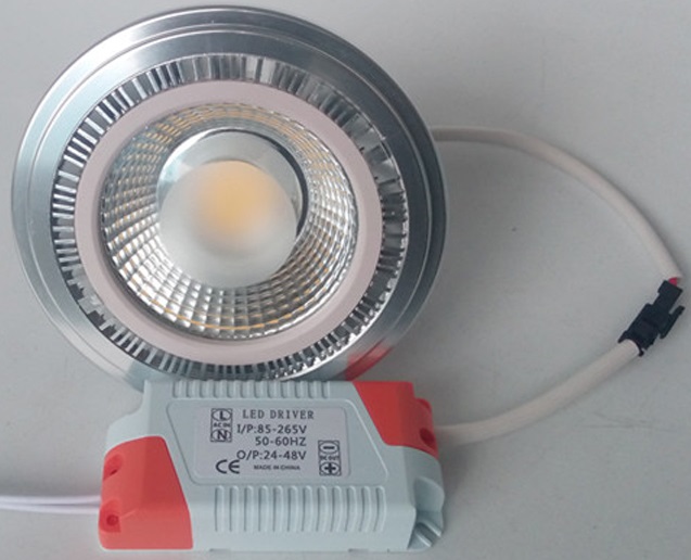 AR111 20 Watt LED 100-277 VAC G53 and External Wires product 58477