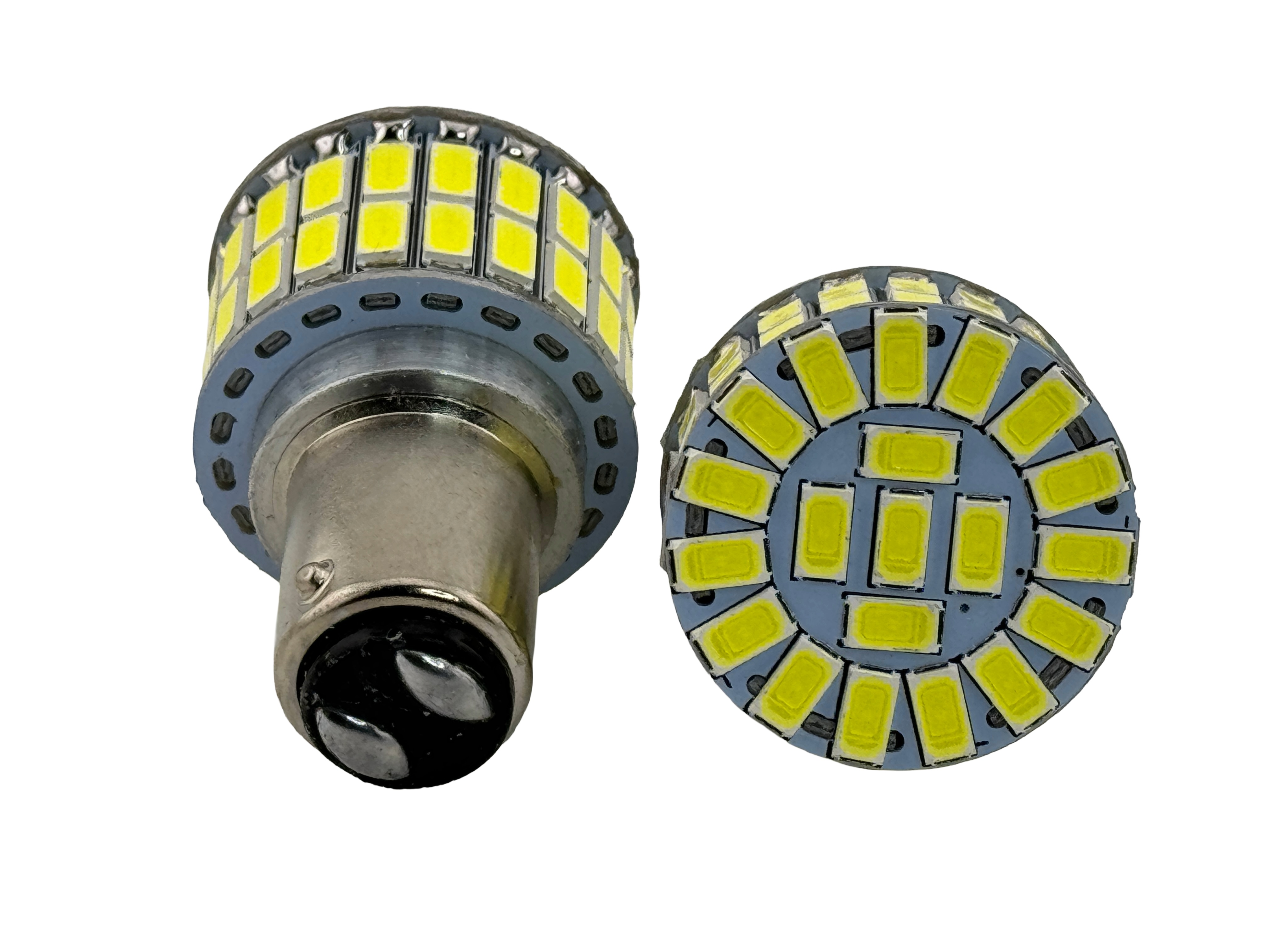 Rebaydo 2pcs BA15D 1158 12 Volt 60 SMD 5730 Dual Filament Reduced Profile	