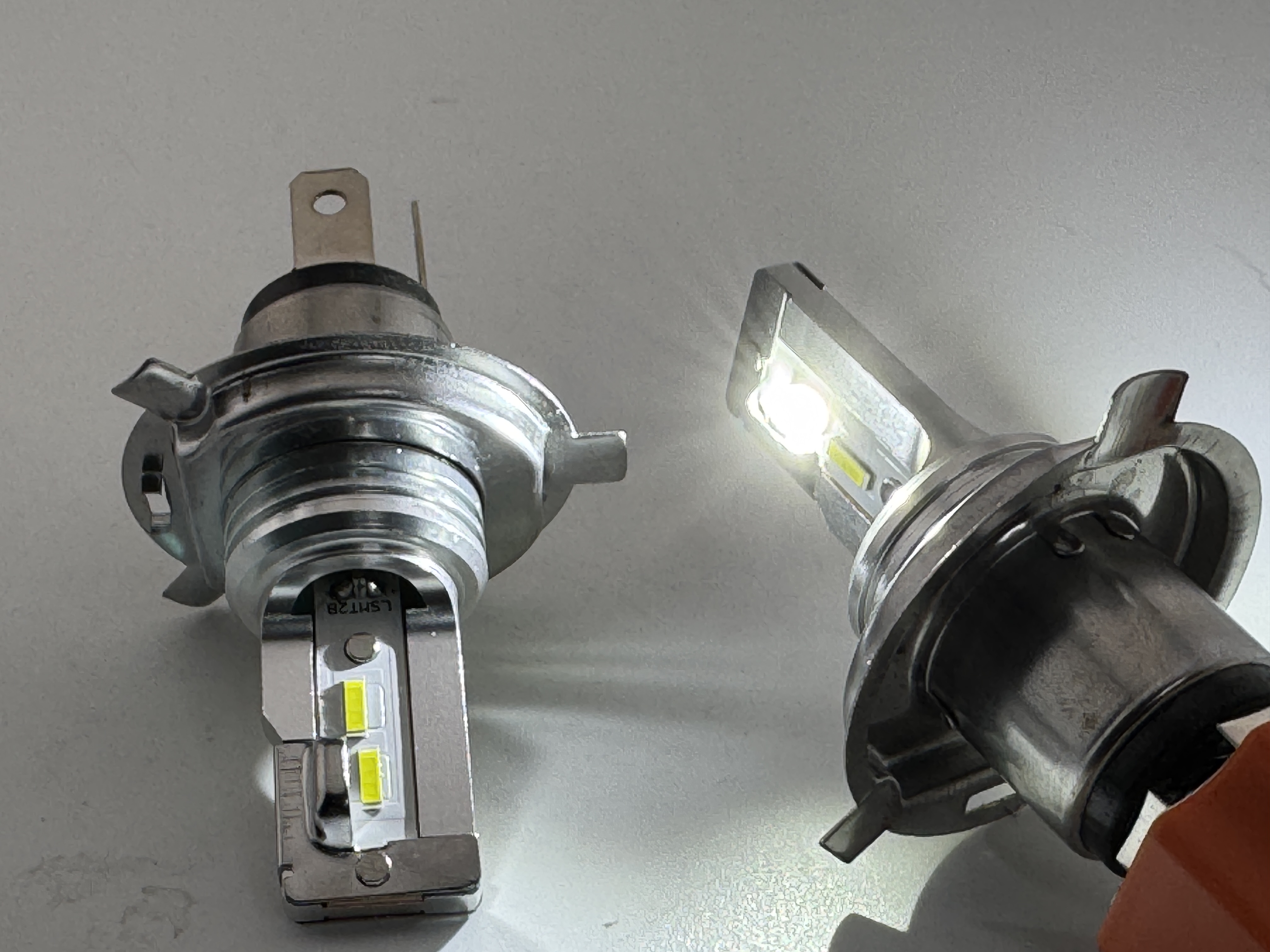 H4 P43T LED headlight Bulb 6 to 9 Volts Non Polarity Dual Filament product 64563